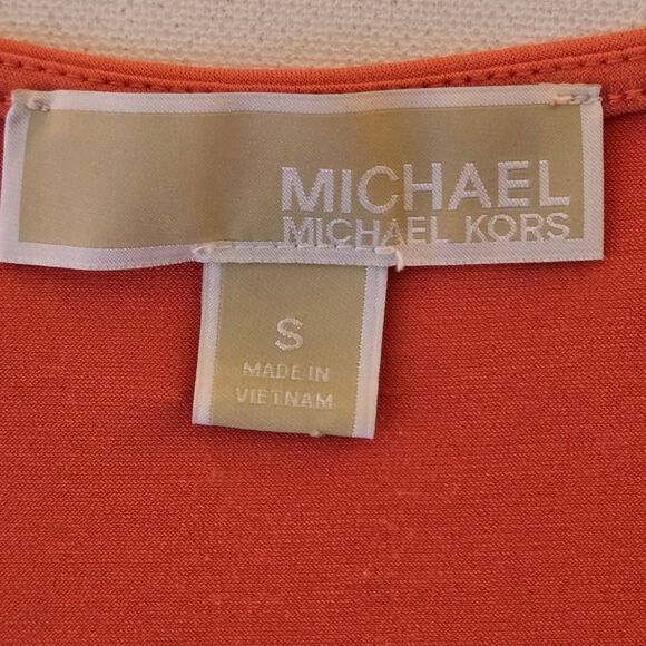 Michael Kors Womens Orange Short Sleeve Top Size Small - Picture 2 of 8